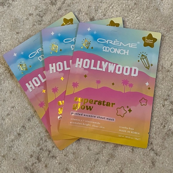 Hydrating Facial Masks Hollywood Superstar Glow 3 Pack - Picture 2 of 3
